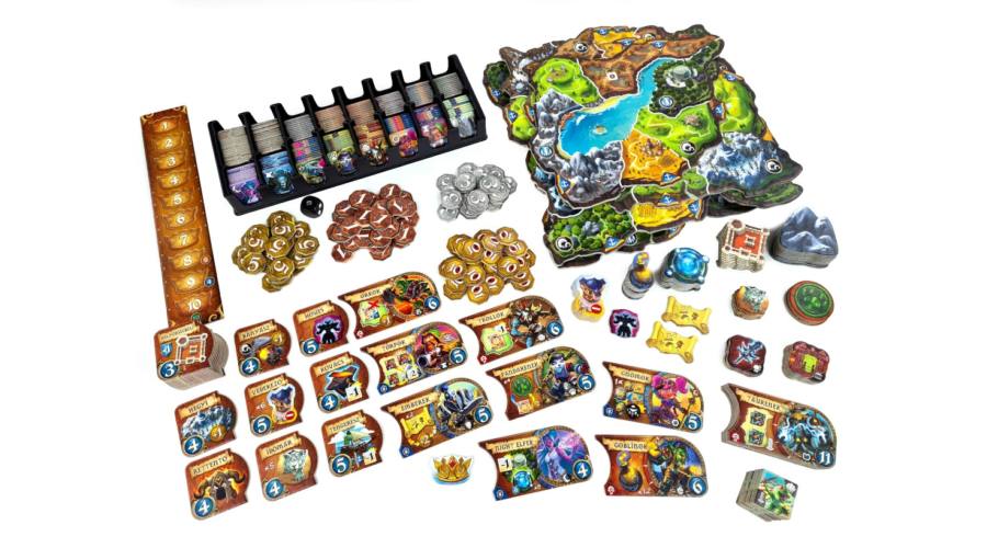 Small World of Warcraft játéktábla és ikonikus Warcraft bábuk 2