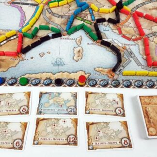 Ticket to Ride Europe játék közben – vonatkártyák és komp útvonalak 4