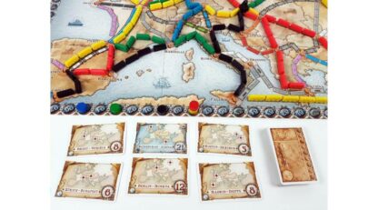 Ticket to Ride Europe játék közben – vonatkártyák és komp útvonalak 4