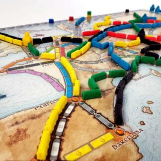 Ticket to Ride Europe játék közben – vonatkártyák és komp útvonalak 5