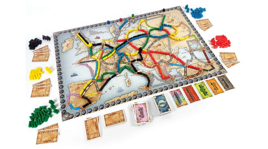 Ticket to Ride Europe játék közben – vonatkártyák és komp útvonalak 2