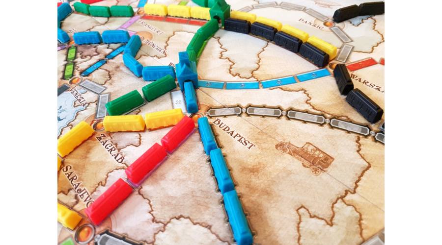 Ticket to Ride Europe játék közben – vonatkártyák és komp útvonalak 3