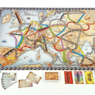 Ticket to Ride Europe játék közben – vonatkártyák és komp útvonalak