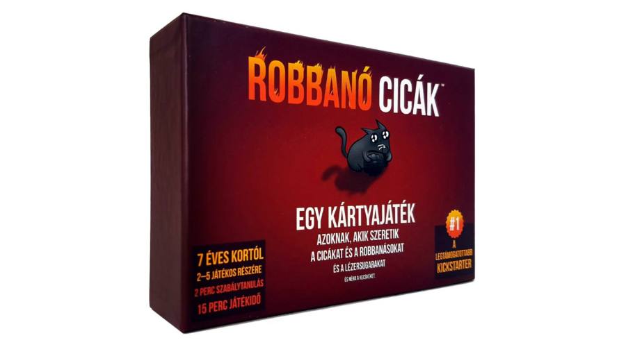 Robbanó cicák társasjáték doboz és kártyák