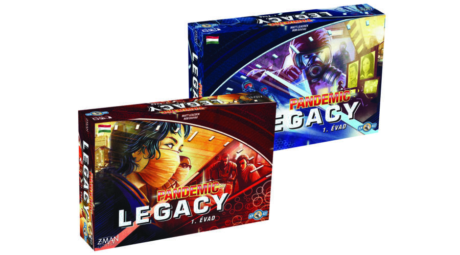 Pandemic Legacy 1. évad társasjáték doboz – kék és piros verzió