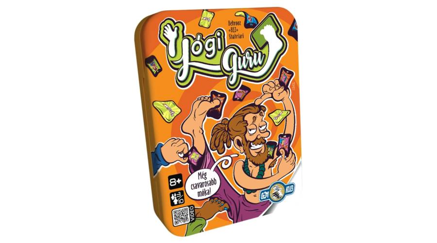 Jógi guru társasjáték doboz és kártyák – mozgásos családi partijáték