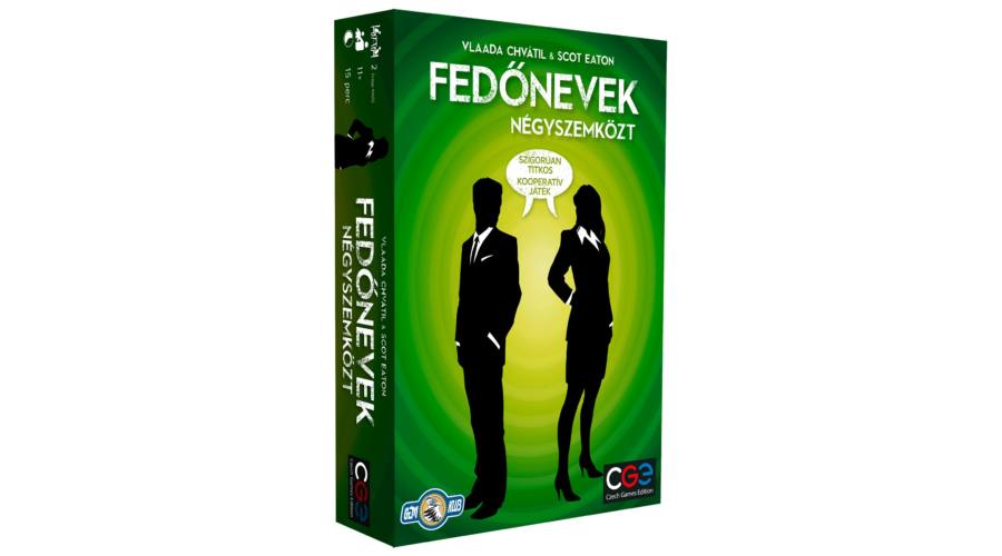 Fedőnevek: Négyszemközt társasjáték doboz és kártyák