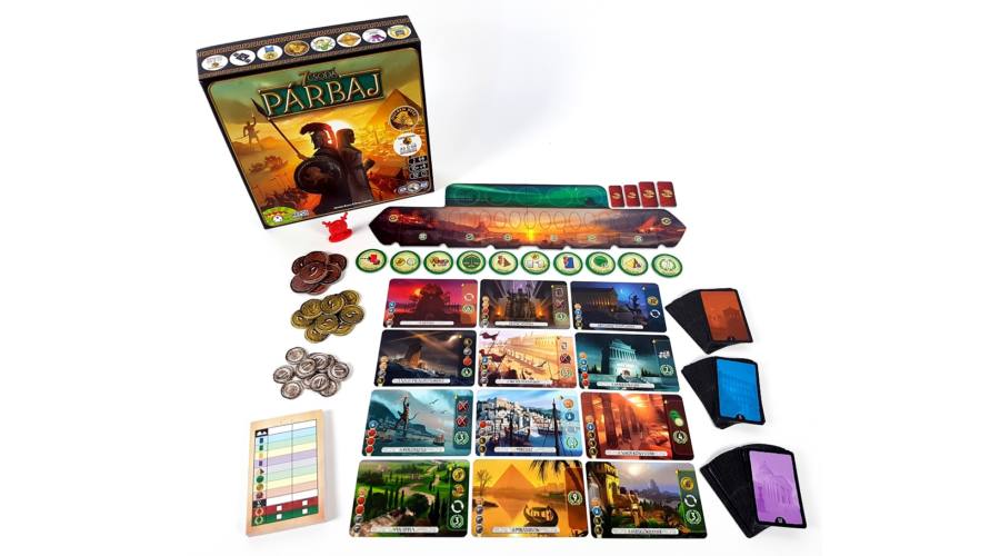 7 Csoda Párbaj társasjáték doboz és kártyák 2