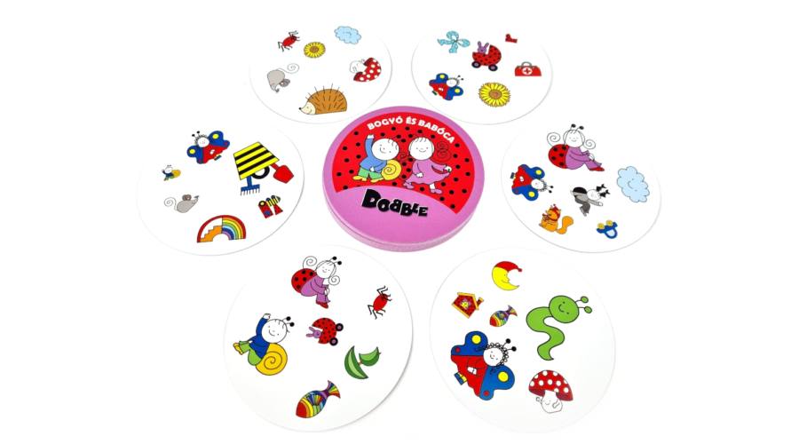 Dobble Bogyó és Babóca társasjáték doboz – színes kártyák 2