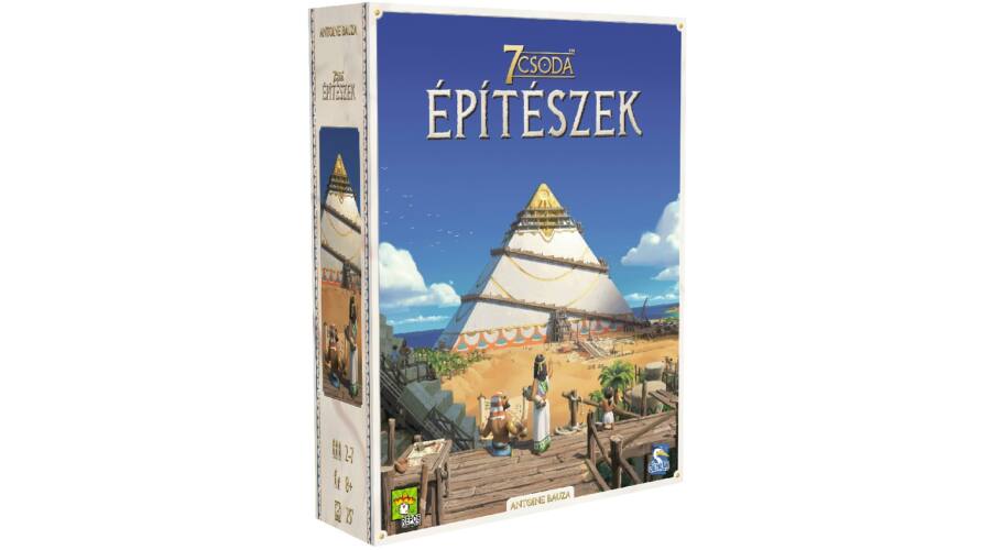 7 Csoda: Építészek társasjáték doboz és játéktábla