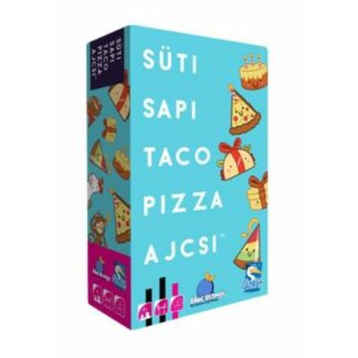 Süti sapi taco pizza ajcsi kártyajáték doboza és kártyái