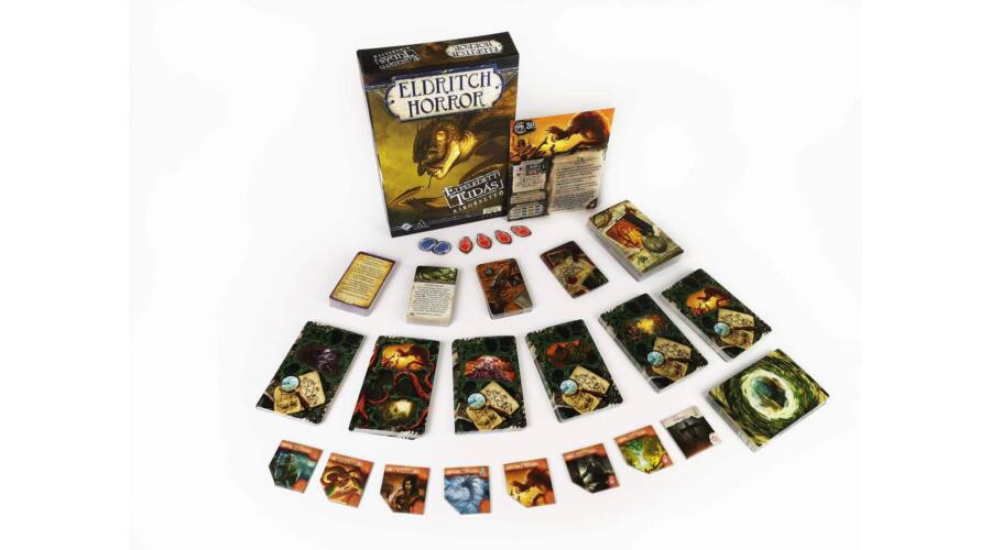 Eldritch Horror – Elfeledett Tudás kártyák és komponensek