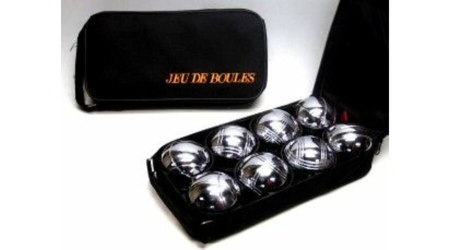 Pétanque készlet, 8 fém golyóval, fekete táskában - 251201