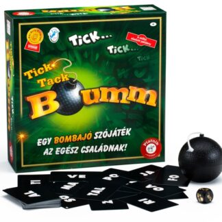 Tick Tack Bumm társasjáték doboz és kártyák – gyors szójáték partijáték