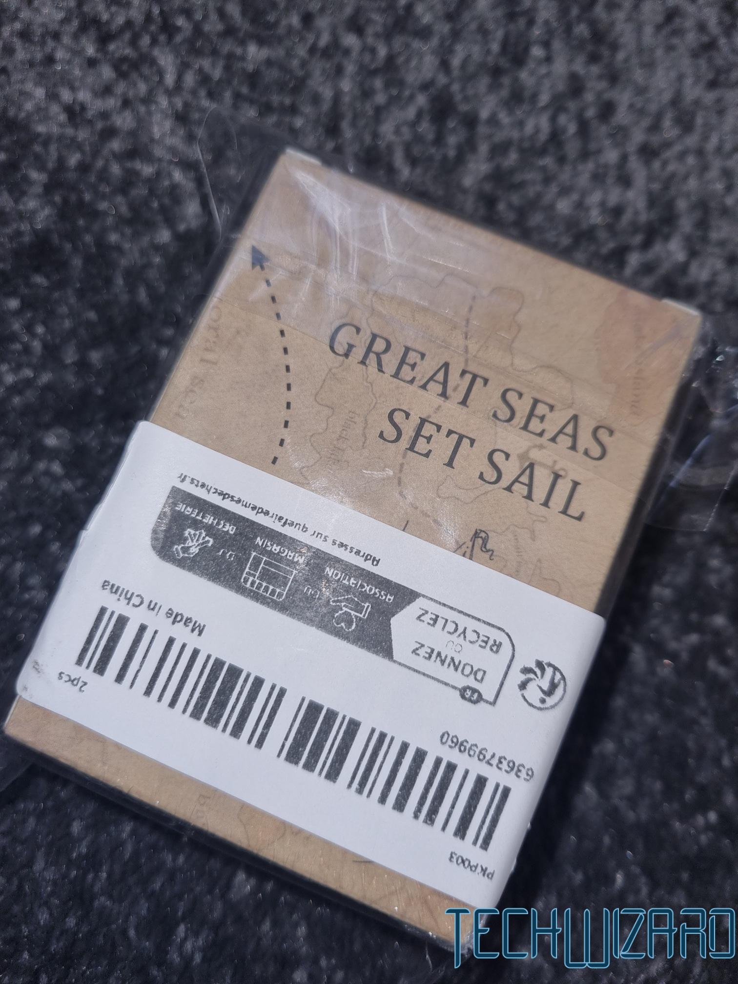 Francia kártya vintage kalóz doboz – két paklis papírcsomag klasszikus kalózos grafikával