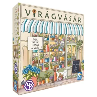 Virágvásár társasjáték doboz – 2 fős gyors és taktikus játék virágos témával