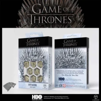 Game of Thrones dobókocka - Stark szürke fehér poliéderes szett