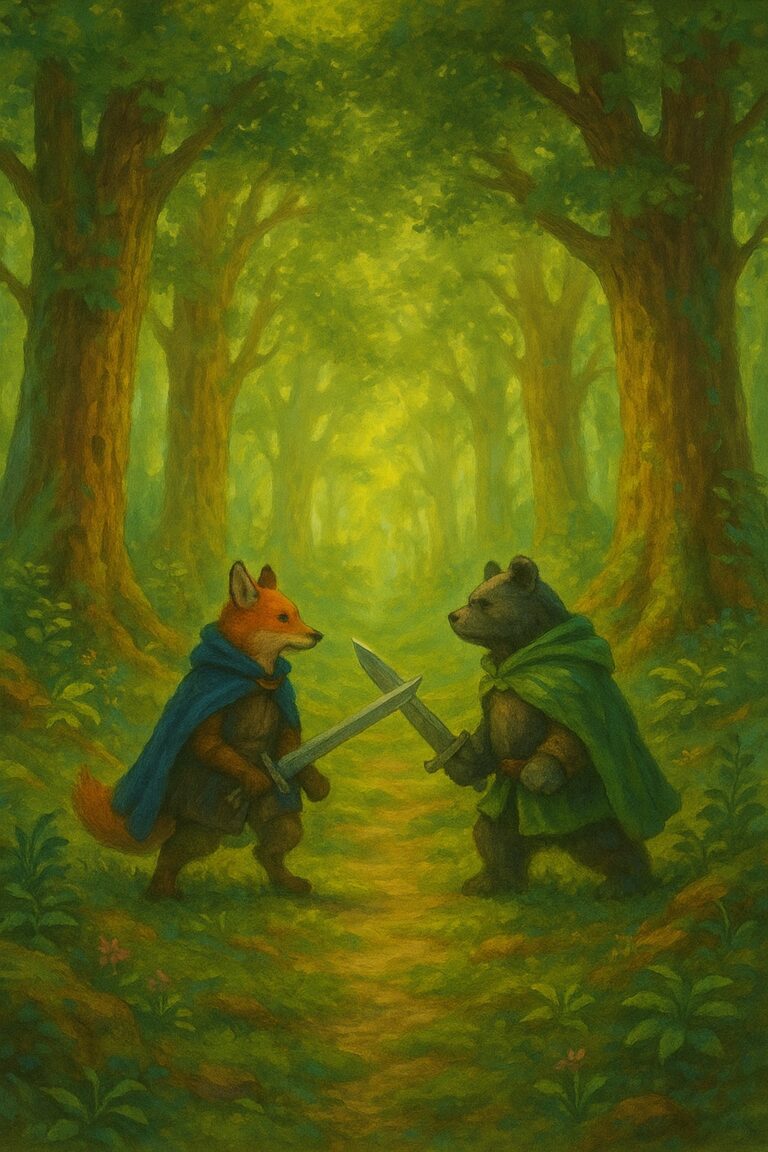 Sejtelmes, fényekkel teli erdei ösvény fantasy hangulatban – Lost Lumina társasjáték hangulatkép