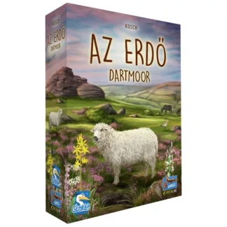 Az erdő - Dartmoor társasjáték doboz és játékelemek – természetépítő családi stratégia